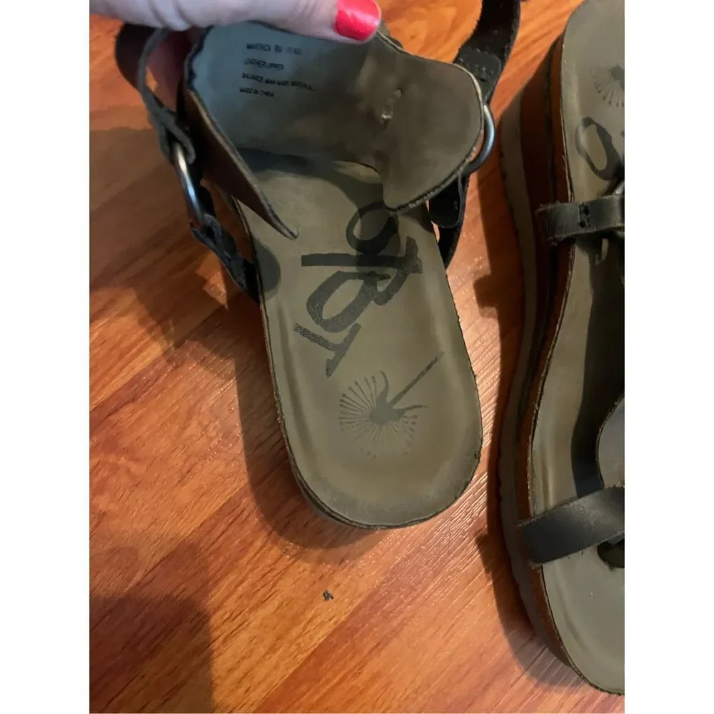 OTBT Maverick Platform Leather T strap Thong Slingback size 9. - Picture 3 of 15